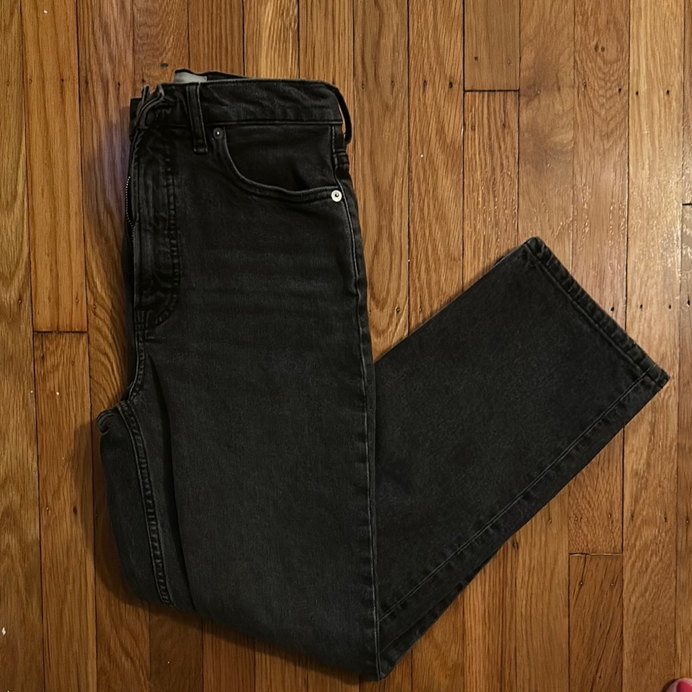 Everlane Way-High Black Straight Leg Jeans